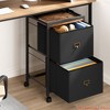 26.3" H 2/3 Drawer File Cabinet, Rolling File Cabinet Under Desk, Mobile File Cabinets for  for Letter Size File Folders - 4 of 4