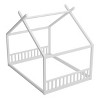 Okak Montessori House Floor Bed Twin/Full Size,Solid Wood Bed Frame with Safety Rails & Headboard, Low-Profile Kids Bed,Slat Not Required - 3 of 4