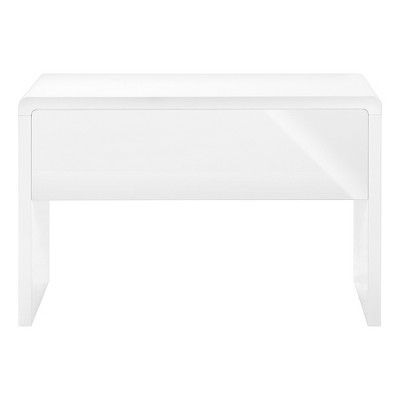 Glossy White Modern Home Office Desk with Drawer