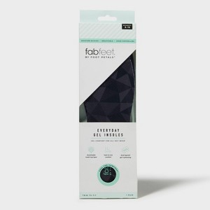 Fab Feet Women's by Foot Petals Everyday Gel Insole Cushions Black Trim To Fit - Size (6-10): Urethane Material - 1 of 4