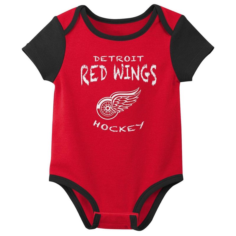 NHL Detroit Red Wings Infant Boys&#39; 3pk Bodysuit, 4 of 5