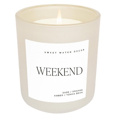 Sweet Water Decor Weekend 15oz Tan Matte Jar Soy Candle