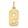 Black Bow Jewelry 14k Yellow Gold, Varsity Collection, Small D/C Pendant Number 9 - 3 of 4
