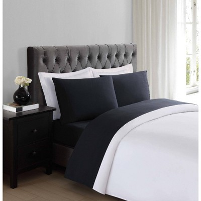 Black Queen Brushed Microfiber Polyester 4-Piece Sheet Set