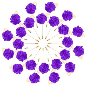 Unique Bargains Ribbon Alloy Outdoor Irregular Flower Lapel Pin 24 Pcs - 1 of 4