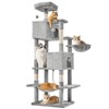 MAYEERTY Cat Tree Tower Multi-Cat Climbing Natural Sisal Scratching Posts Extended Platform Hammock - 2 of 4