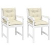 vidaXL Garden Lowback Chair Cushions 2 pcs Cream 39.4"x19.7"x2.8" Fabric - 4 of 4