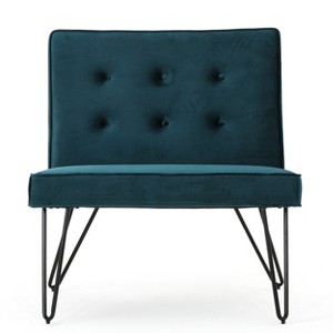 Darrow New Velvet Modern Armless Chair Teal - Christopher Knight Home, Blue