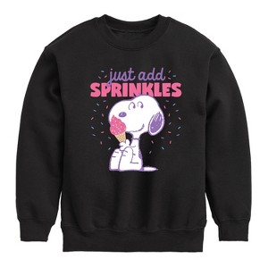 Boys' - Peanuts - Just Add Sprinkles Graphic Long Sleeve Fleece Sweatshirt - 1 of 4