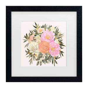 Trademark Fine Art - Rosana Laiz Blursbyai Nanette floral bouquet in pastels Matted Framed Art - 1 of 4