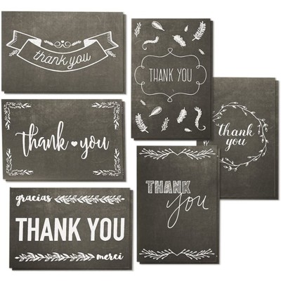 Juvale 144-pack Bulk Thank You Cards Set With Envelopes, Blank