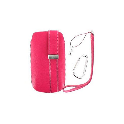 Oem Motorola Handtsrap Leather Pouch, Universal Fashion Phone Pouch - Hot  Pink : Target