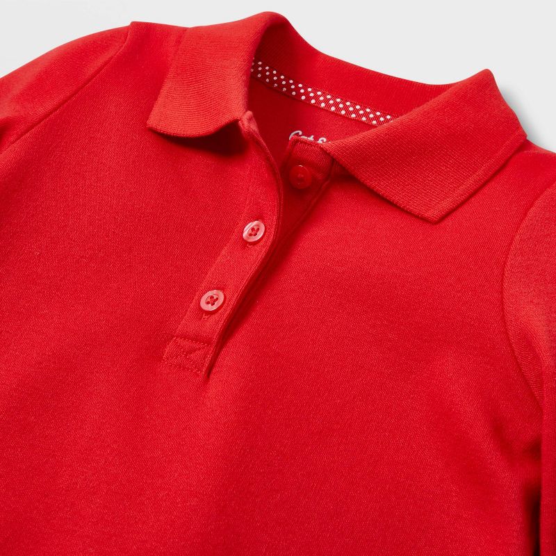 Toddler Girls&#39; Long Sleeve Interlock Uniform Polo Shirt - Cat &#38; Jack&#8482;, 3 of 4