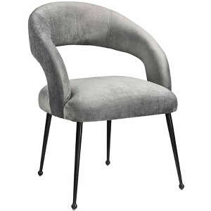 Rocco Velvet Dining Chair Light Grey - 1 of 4
