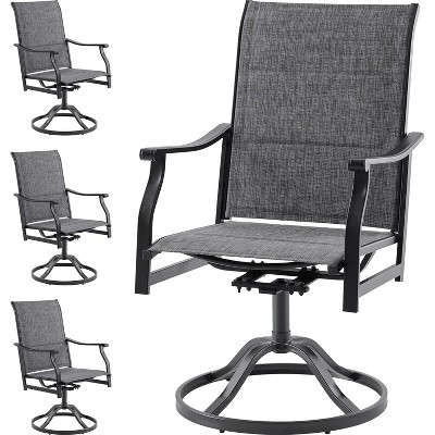 VisioGear Patio Dining Chairs, 4 Pieces Outdoor Dining Chairs Set, 360°Swivel Dining Chair for Patio, Gray, 23"*21.7"*40.2"