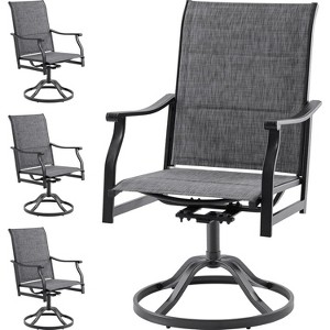 DSVIMOY Patio Dining Chairs, 4 Pieces Outdoor Dining Chairs Set, 360°Swivel Dining Chair for Patio, Gray, 23"*21.7"*40.2" - 1 of 4