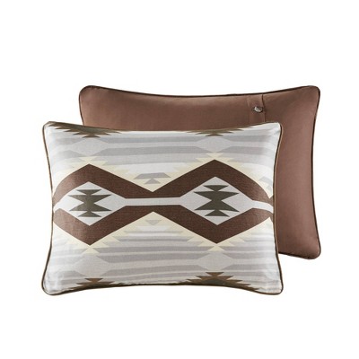 Full Brown Microfiber Reversible Southwestern Comforter Set