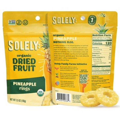 Solely Organic Pineapple Rings Dried Fruit - 3.5oz