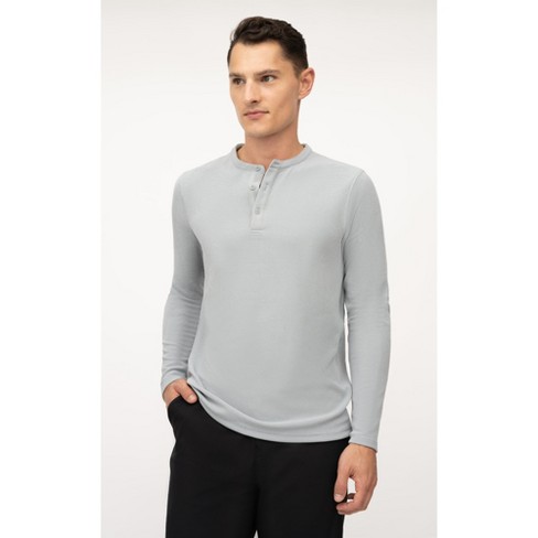 90 Degree By Reflex Mens Supreme Airtech Long Sleeve Henley Shirt - Quarry  - X Large : Target