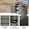 VYNXARIA 47.5"W Wicker Outdoor Storage Cabinet with Tempered Glass Top and Adjustable Shelf - 3 of 4