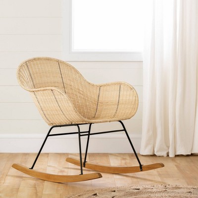 White wicker rocking 2024 chair for nursery