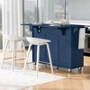 Whisen Kitchen Island with Drop Leaf,Spice Rack, Towel Rack and 2 Drawers - 4 of 4