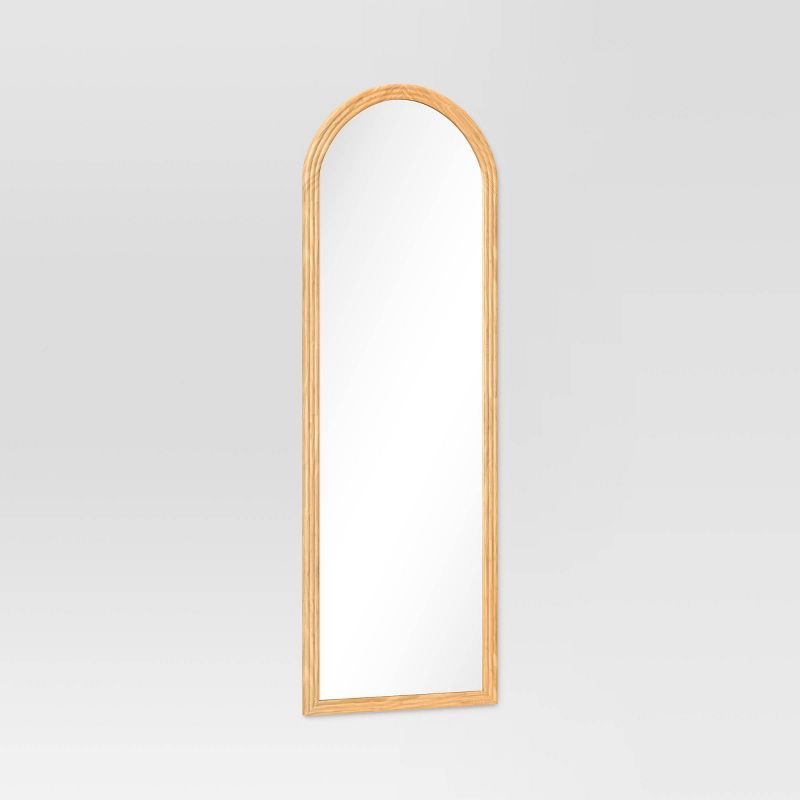 22&#34; x 65&#34; Fluted Arch Floor Mirror Light Natural - Threshold&#8482;, 4 of 6
