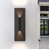 Rennnsan Alvene 14"H Hardwired Rectangle Industrial LED Dimmable Outdoor Wall Sconce in Black - 2 of 4