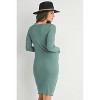 Hello Miz Women's Ribbed Knit Maternity Sweater Dress with Lettuce Hem - 3 of 4