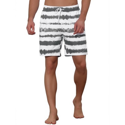 Lars Amadeus Men's Tie-dyed Pattern Elastic Waist Summer Swimming Shorts Black 28 — фото 5