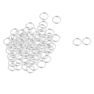 Unique Bargains Keyring Chain Metal Round Edged Split Circular Ring Key Loop Silver Tone 100 Pcs - 1 of 4