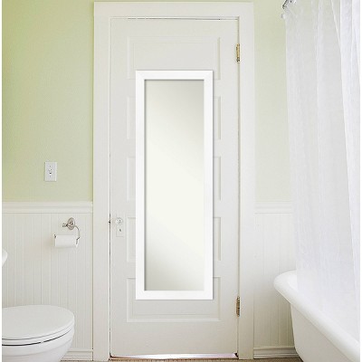 White Full-Length Non-Beveled Door Mirror with Matte Frame