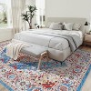Fulvari Area Rug Vintage Washable Indoor Medallion Rug Low Pile Distressed Floor Carpet Accent Rug for Living Room Bedroom - 4 of 4