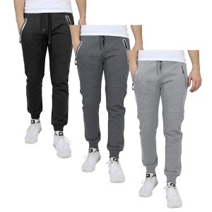 Lyrebird Atelier Men's Slim Fit Fleece Jogger Sweatpants-3 Pack - 1 of 2