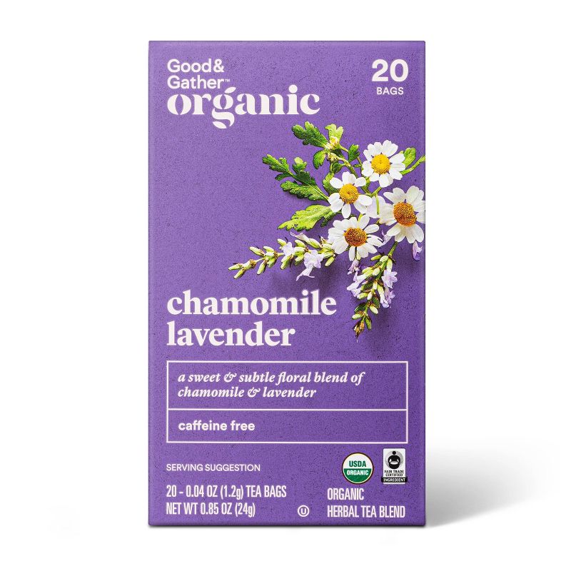 Organic Chamomile Lavender Tea - 20ct - Good &#38; Gather&#8482;, 1 of 6