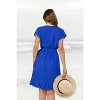LA LEELA Women's Open Front Summer Holiday Beachwear Mini Bathing Suit Top Bikini Beach Swimwear Casual Wear Duster Coverups - 3 of 4