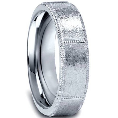 Pompeii3 10k White Gold 6mm Flat Comfort Fit High Polished Wedding Band  Mens Ring : Target