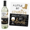 Big Dot of Happiness Nash Bash - Nashville Bachelorette Party Decorations for Women and Men - Wine Bottle Label Stickers - Set of 4 - 2 of 4