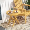 Tangkula Patio Folding Side Table w/ X-shaped Legs & Slatted Tabletop for Backyard - 3 of 4