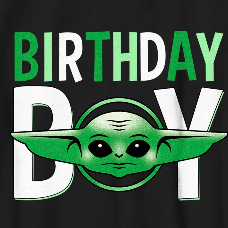 Boy's Star Wars: The Mandalorian Grogu Green Birthday Boy T-Shirt, 2 of 6