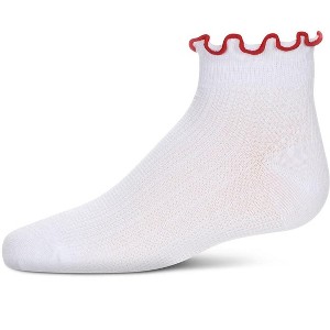 Memoi Girls' Colored Ruffle Anklet Socks - 1 of 4
