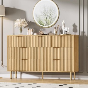 7 Drawers Dresser for Bedroom, Fluted Dresser Chest of Drawers with Handle, Wood Modern Dressers for Closet, Bedroom Furniture Storage Organizer - 1 of 4