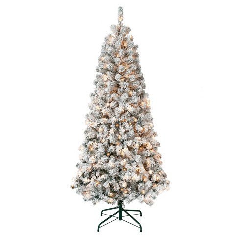 National Tree Company First Traditions 6' Pre-lit Flocked Acacia ...