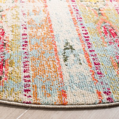 Chic Metro-Mod Blue Synthetic 3' Round Area Rug