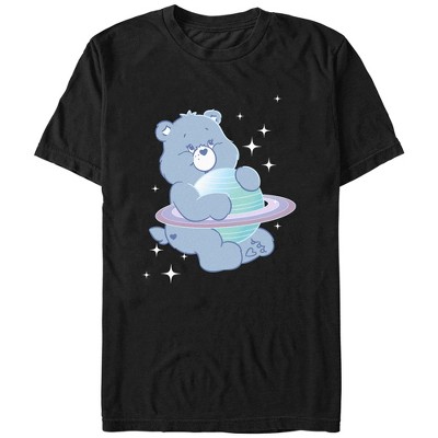 Men's Care Bears Bear Hugging Saturn T-shirt - Black - Small : Target