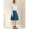 INSPIRE CHIC Women's Belted Waist Casual Knee Length Pleated A-Line Skirt - 2 of 4