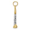 Black Bow Jewelry 14k Yellow Gold and White Rhodium 3D Cape Hatteras Lighthouse Pendant - 2 of 4