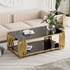 Stainless Steel Rectangle Coffee Table for Living Room 51.18" Modern Center Table with 8mm Gold Leg - 2 of 4