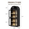 72 Inch High Arched Bookcase with Doors, 4 Tier Display Bookshelf Storage Cabinet for Home Office Living Room - 4 of 4