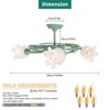 YIYIBYUS Flower Glass Shade 6 -Light Brushed white Semi Flush Mount Light - 4 of 4